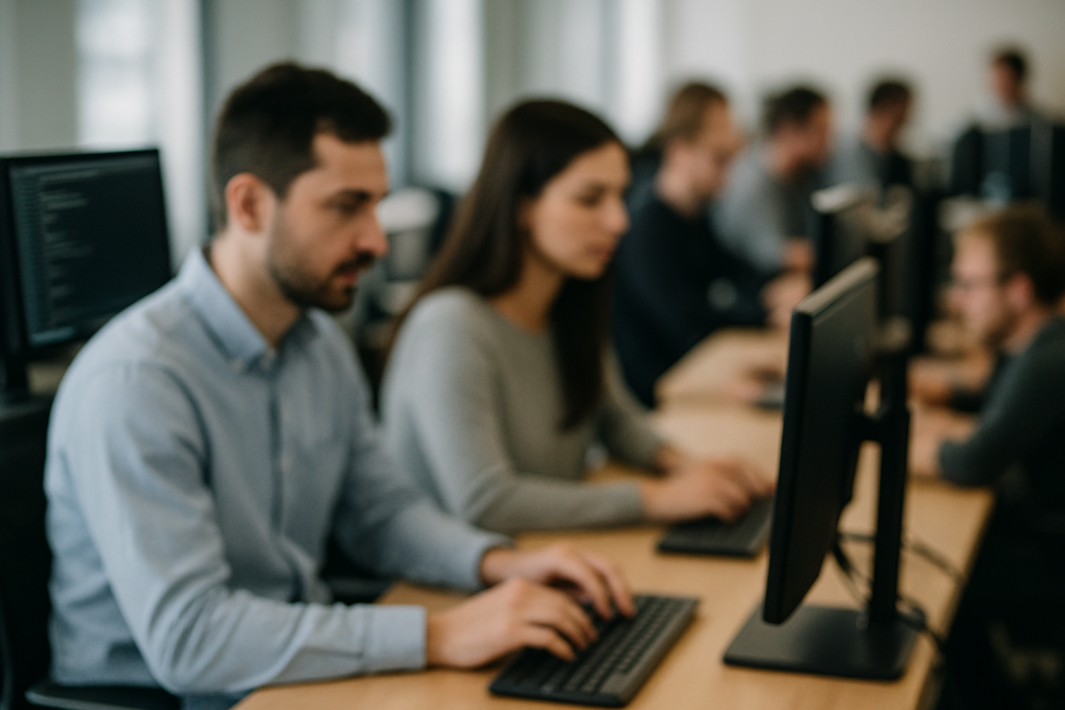 People Working at a desk