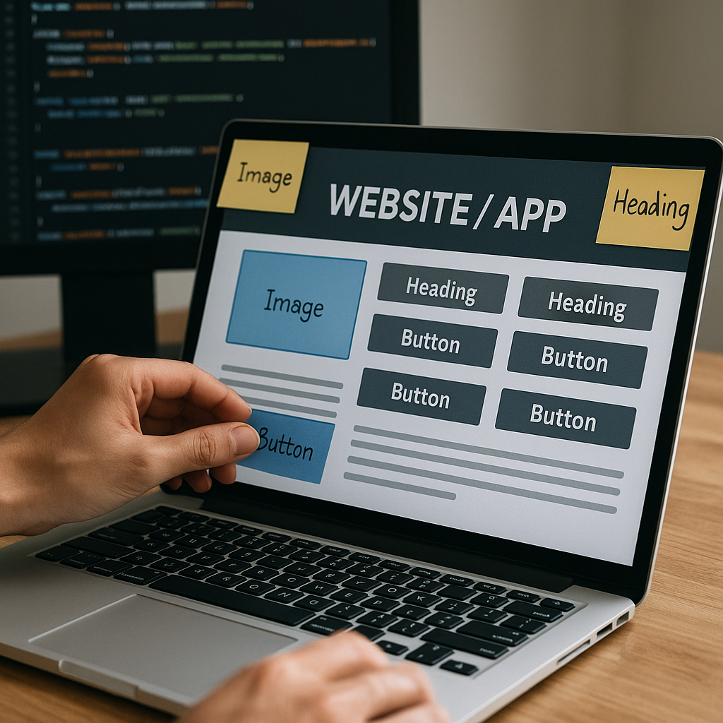 Image of web design on a laptop